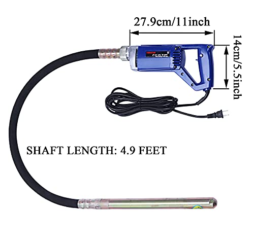 Bizoepro Hand Held Power Concrete Vibrators 13000 Vpm Electric Concrete Vibrator 800W 3/4 Hp Handheld Construction Portable Pencil Concrete Vibrabrater #TOP3