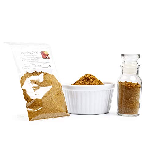 Curry Englisch, Dip Gewürzmischung Curry Pulver, Curry English, Curry Gewürz, Curry-Vegan, Masala Gewürz, Grillgewürz, glutenfrei, 25g