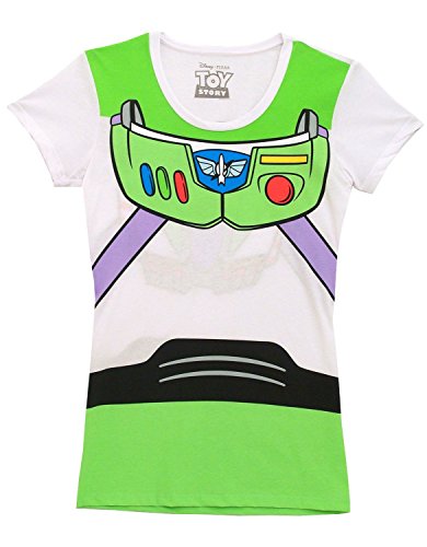 Toy Story Buzz Lightyear Astronaut Costume Juniors T-Shirt (X-Large) White