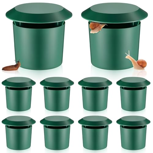 Qualirey 10 Pcs Beer Slug Snail Traps 3.86 x 4.41 Inch Plastic Snail Trapper Reusable Snails Catcher Slug House for Garden Farm