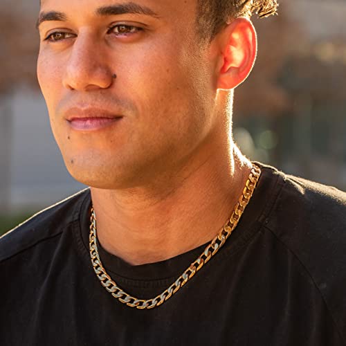 LIFETIME JEWELRY Beveled Cuban Link Curb Chain Necklaces 24k Real Gold Plated (3mm, 6mm & 9.5mm)2