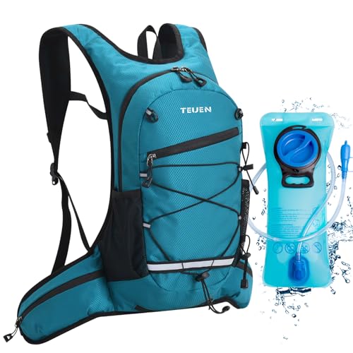 TEUEN 10L Mochila de Hidratación con 2 litros Bolsa de Agua BPA, Ligera Mochila de Correr Transpirable para Al Aire Libre Correr Senderismo o Ciclismo