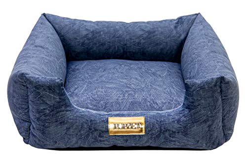 Cama Luxo Para Cachorro Luppet Médio Grande Porte Acima de 13 kg Azul Petroleo GG
