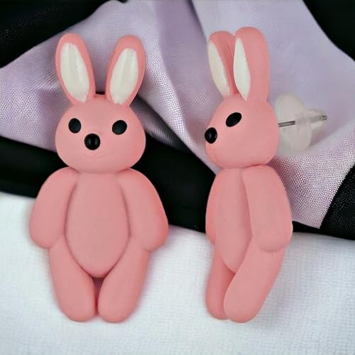 Image of Lucky Jewellery Designer Trendy Teddy And Rabbit Design Earring Stylish Teddy Bear Stud Earing | Cute Cartoon Earrings For Girls & Women (CHEP-TEDDY-PARENT)