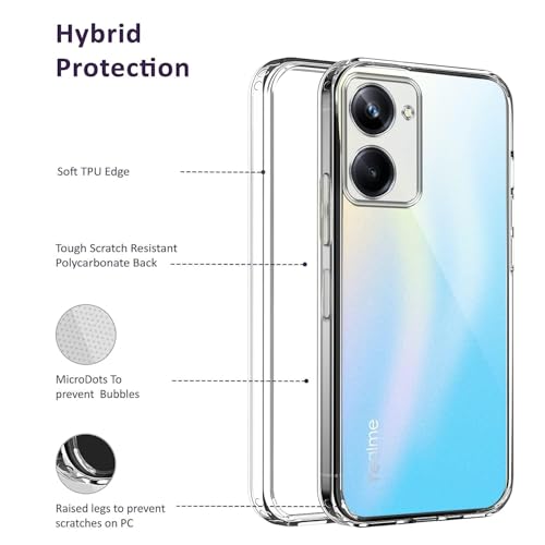 Image of Jkobi Back Case Cover for Realme 10 Pro 5G (Camera Protection with Silicone Clear Shockproof Case | Flexible and Soft | Transparent)