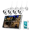 【Spotlight,10″ Monitor】 SOVMIKU Wireless Security Camera System with 1TB Hard Drive,All in One 8CH WiFi Home Surveillance NVR Kits,4pcs 2K Outdoor Bullet IP Cameras 2-Way Audio