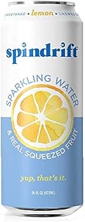Spindrift Sparkling Water, 16-Fluid-Ounce Cans, Pack of 8 (Lemon)