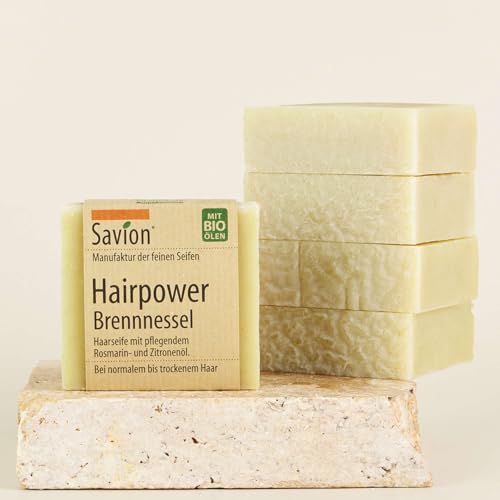 Shampoing solide ortie bio contre le cuir chevelu gras Savion