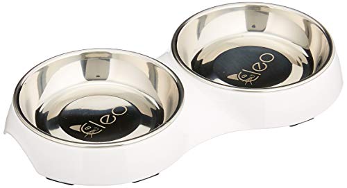 Cleo Heimtierbedarf Doppelnapf Edelstahl Weiß Modern