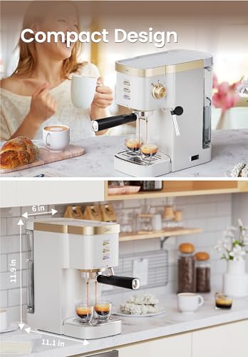 Gevi Máquina de café expresso 20 bar de alta pressão, máquinas de café expresso compactas com espuma