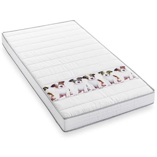 BLUE MOON Puppy Love Matelas Mousse 90x190. Soutien Mi-Ferme. Épaisseur 10cm – Fabriqué en Belgique