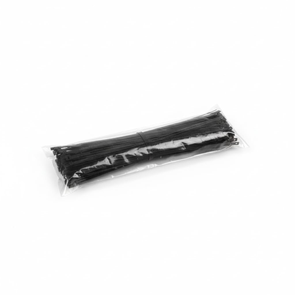 Edelstahl Kabelbinder 300 x 7 mm SS304 beschichtet Leiterband-Verschluss - 100 Stück rostfrei für Industrie Außenbereich - G&F Verpakkingen