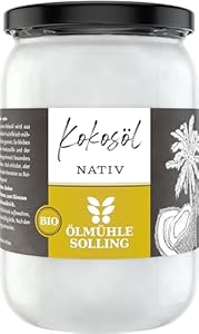 ÖLMÜHLE SOLLING - BIO Kokosöl | 100% natives Bio-Kokosnussöl | Ideal geeignet zum Braten, Backen und Frittieren, als Haut-& Haarpflege sowie für Hunde und Katzen | Inhalt: 500 ml