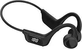 Fone De Ouvido Sem Fio Bluetooth 5.0 Wireless com haste atrás da cabeça Resistente A Água Impermeável Espaço Para Cartão De Memória Para Treino Academia Esportes Cor Preto LINHA PREMIUM DUPIN (PRETO)