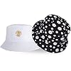 Bucket Hat Summer Reversible Hat Travel Straw Fisherman Wide Brim Travel Bucket Sun Protection Headwear Beach Summer Spring Costume Vacation Clothing Cap (White) #1