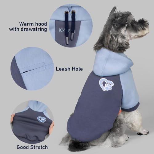 KYEESE Dog Hoodie Stretchy Pet Sweatshirt with Drawstring Soft Dog Clothes for Small Dogs Dogs Winter Coat for Cold Weather Warm Pet Clothes Comfort Cat Sweater Cat Coat with Leash Hole - Image 5