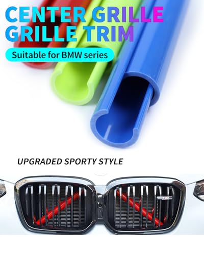 Image of F10 Grille Insert Stripes Replace Trim Compatible with BMW F10 F11 F18 F45 F46 F06 F12 F13 F01 F02 F48 F39 X1 2015-2022 /X2 2017-2023 V-Brace Wrap Covers Grill Stripes, Red Front Grill Insert