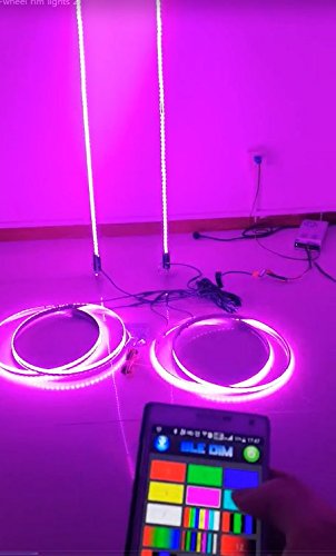 Brightest RGB Whip Lights (2 of 5ft) +Brightest RGB Wheel Lights (4 of 15.5