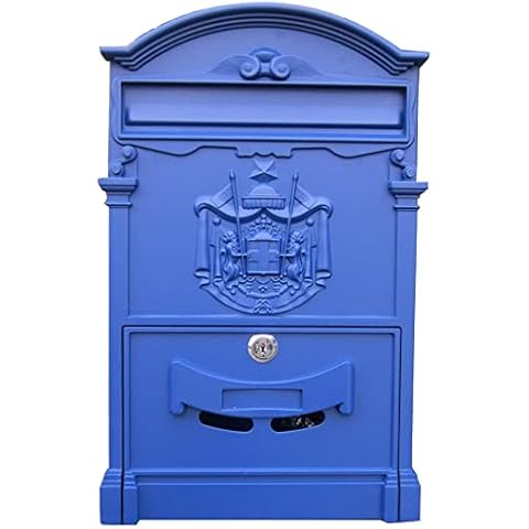 RSTJ-Sjaop Villa Mailbox Large Capacity Post Mount Lockable Outdoor Courtyard Letter Box Retro Postbox Cover