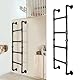 4-Rung Stufen Wandleiter für Etagenbetten, Kellerfensterschächte und Dachböden, Ausstiegsleiter aus schwarzem Metall, 150kg Tragkraft, 125 cm, ideal für Dachboden, Schlafsaal, Deck, Wohnmobil
