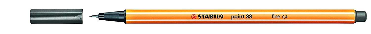 STABILO Fineliner point 88 - Pack of 3 - Dark Grey