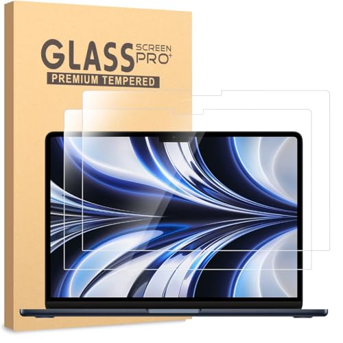 Verre trempé MacBook Air M2 13.6 pouces - Lot de 2 protections écran A2681