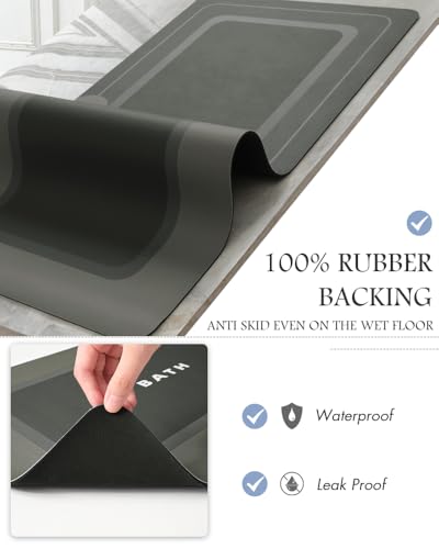 Image of MontVoo-Bath Mat-Bathroom Mat Rug Non Slip Super Absorbent Stain Resistant Quick Dry Thin Bathroom Rug-Bath Mats for Bathroom Floor Bathtub Vanity-Bathmat Bath Rug Easy Care
