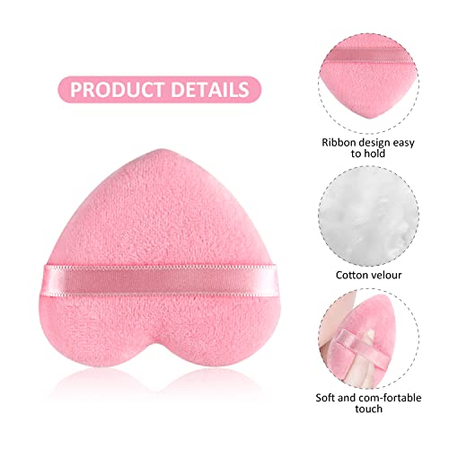 4 Pcs Pink Powder Puff For Face Powder-Face Soft Triangle Makeup Puff,Finger Puff,Mini Makeup Puff For Contouring, Under Eyes And Corners,Loose Powder Mineral, Powder Body，Cosmetic Foundation ，Wet Dry Face Exquisite Makeup Sponge Tool, Beauty Makeup Tools (Pink) #TOP2