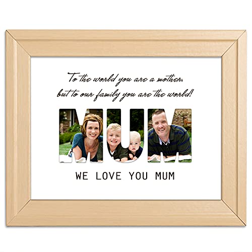 XJF Gifts for Mom from Daughter Son,8"x 10" Mom Picture Frame Art Print,Unframed,Mom Wall Art Print for Mom,Step Mom, Mother in Law on Mother's Day, Birthday,Annivesary,Christmas
