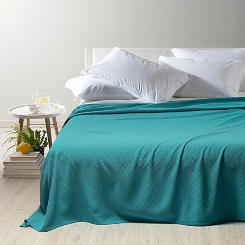 Caleffi 1002629 Cotone Panama Rodeo Copriletto Estivo per Piazza e Mezza Letto, Anice (18908)
