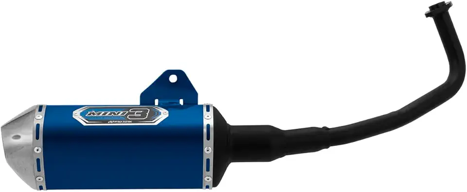 Escapamento Esportivo Pro Tork Mini 3 Trioval Pcx Curva Preta/Ponteira Azul