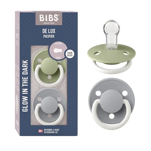 BIBS De Lux Glow Schnuller 2er-Pack, BPA-frei. Leuchtet im Dunkeln,...