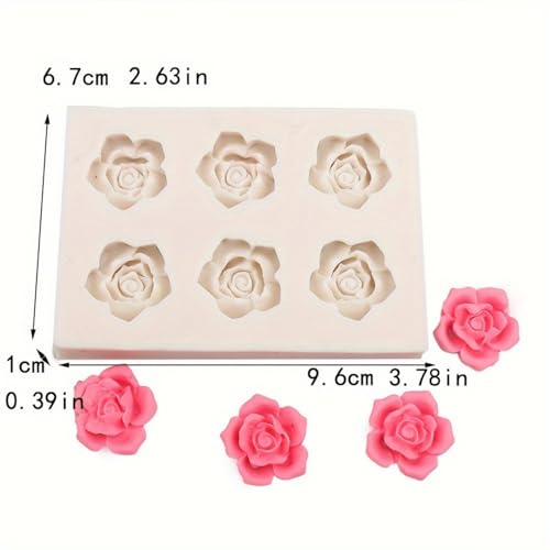 Miniatura 3 de Molde Para Velas De Aromaterapia, Molde De Silicona De Seis Rosas, Para Resina, Arcilla Polimérica, Jabón Hecho A Mano Y Decoración De Caja De Regalo
