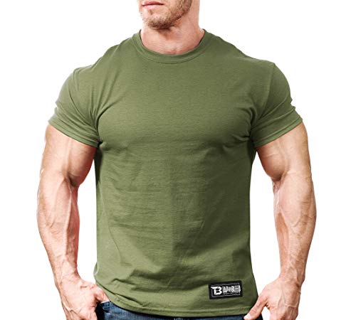 Monsta Clothing Co. Men MMA Fight Training (Tap Or Bleed-OOO) Gym T-Shirt (G:MG) Military Green