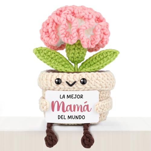 Giftasy Regalo Madre, Regalo Mama Cumpleaños - Clavel de Crochet Tejido a Mano, Originales Regalos Dia de la Madre, Navidad Giftasy Regalo Madre, Regalo Mama Cumpleaños - Clavel de Crochet Tejido a Mano, Originales Regalos Dia de la Madre, Navidad