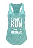 Tough Cookie's Women's I Can't Run, I'm A Mermaid Burnout Tank Top (Small - LF, Mint)