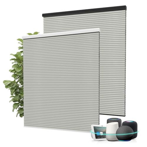 Aprilsmart Motorized Cellular Shades with Remote,Compatible with Alexa Google Home-