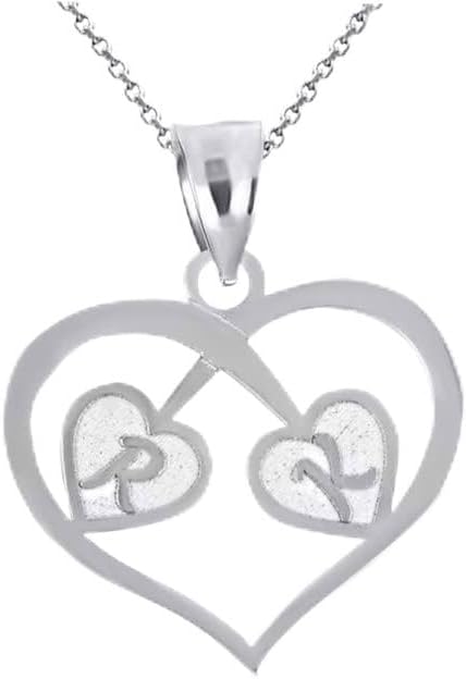 Claddagh Gold Personalized Name .925 Sterling Silver Engravable Open Heart Initials Pendant Necklace - Choice of Chain Length or Charm Only