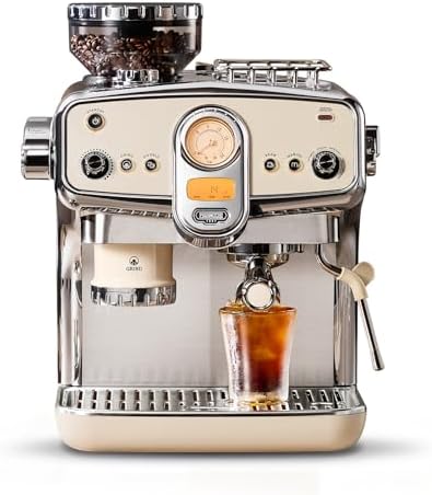 Espresso Machine with Grinder& Milk Frother | Instant Espresso-to...