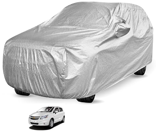 Image of Auto Hub Waterproof Car Cover Compatible with Chevrolet Sail UVA with Mirror Pocket, Soft Cotton Lining, Waterproof Sail UVA Car Cover- Metallic Silver