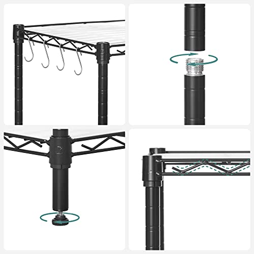 SONGMICS Keukenrek met 7 niveaus, metalen rek, staand rek, in hoogte verstelbaar rasterrek, met PP kunststof panelen, 8… - Image 8
