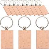 Operitacx 12 Stück Teiliges Holz Schlüsselanhänger Unfertige DIY Rohlinge für Gravur Bastelset Massivholz Schlüsselringe Kleine Geschenke Schüler Handgefertigte Anhänger