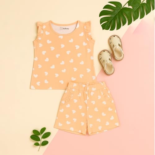 Image of Kidbea Girls' Cotton Dresses | Soft, Breathable Casual & Trendy Outfits for Kids | Sleeveless & Ruffle Sleeve Styles with Multiple Cute Prints
