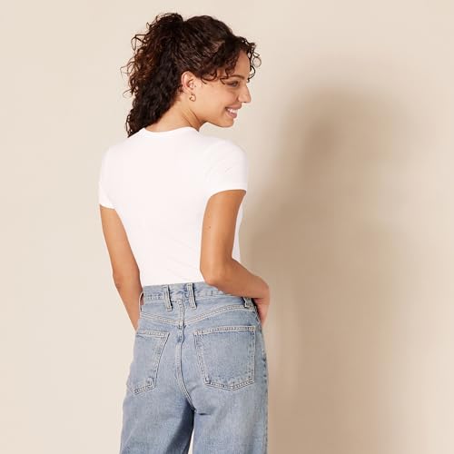 amazon essentials women39s stretch cotton jersey slim-fit t-shirt bodysuit pack of 2