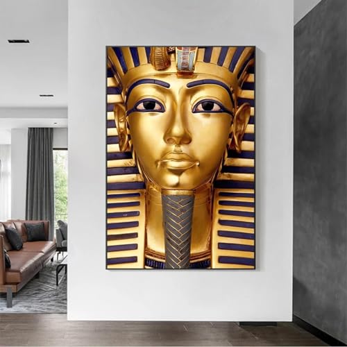 Peinture sur toile de pharaon égyptien Toutankhamon 40x56 cm