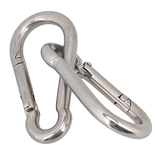 RvPaws M8x100mm Stainless Steel Spring Snap Hook Carabiner/H...
