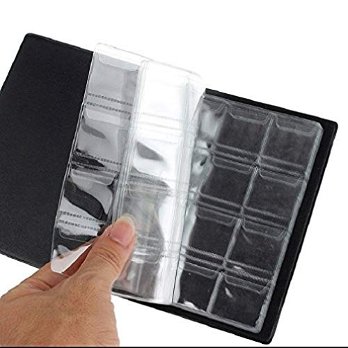 Porta-álbuns BESPORTBLE para colecionadores, 120 moedas, preto