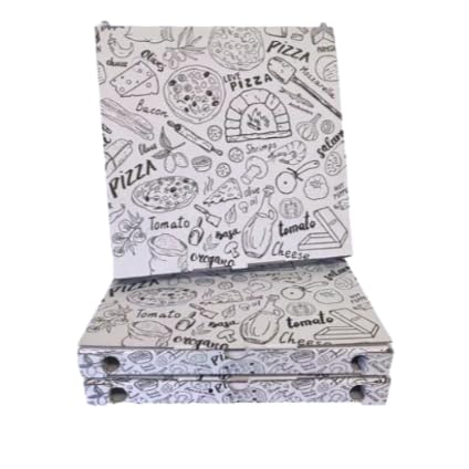 STARFIVE Scatola Pizza 32,5x32,5x3 cm 100 Pezzi Bianco e Nero