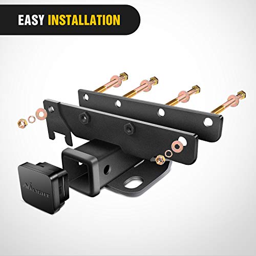 Image of Nilight 2 Inch Rear Bumper Tow Trailer Hitch Receiver Kit Compatible for 2018 2019 2020 2021 2022 2023 2024 2025 Wrangler JL JLU 4 Door and 2 Door Unlimited (Exclude JK Models) (Pack of 3)