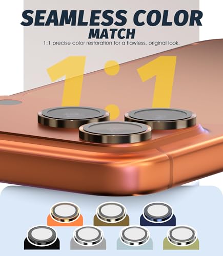 Image of (3 Sets) Orzero Camera Lens Protector Compatible for iPhone 17 Pro&17 Pro Max&16 Pro&16 Pro Max&15 Pro&15 Pro Max&14 Pro&14 Pro Max, [EZ Install] [Case-Friendly] 9H Tempered Glass CD Pattern Lens
